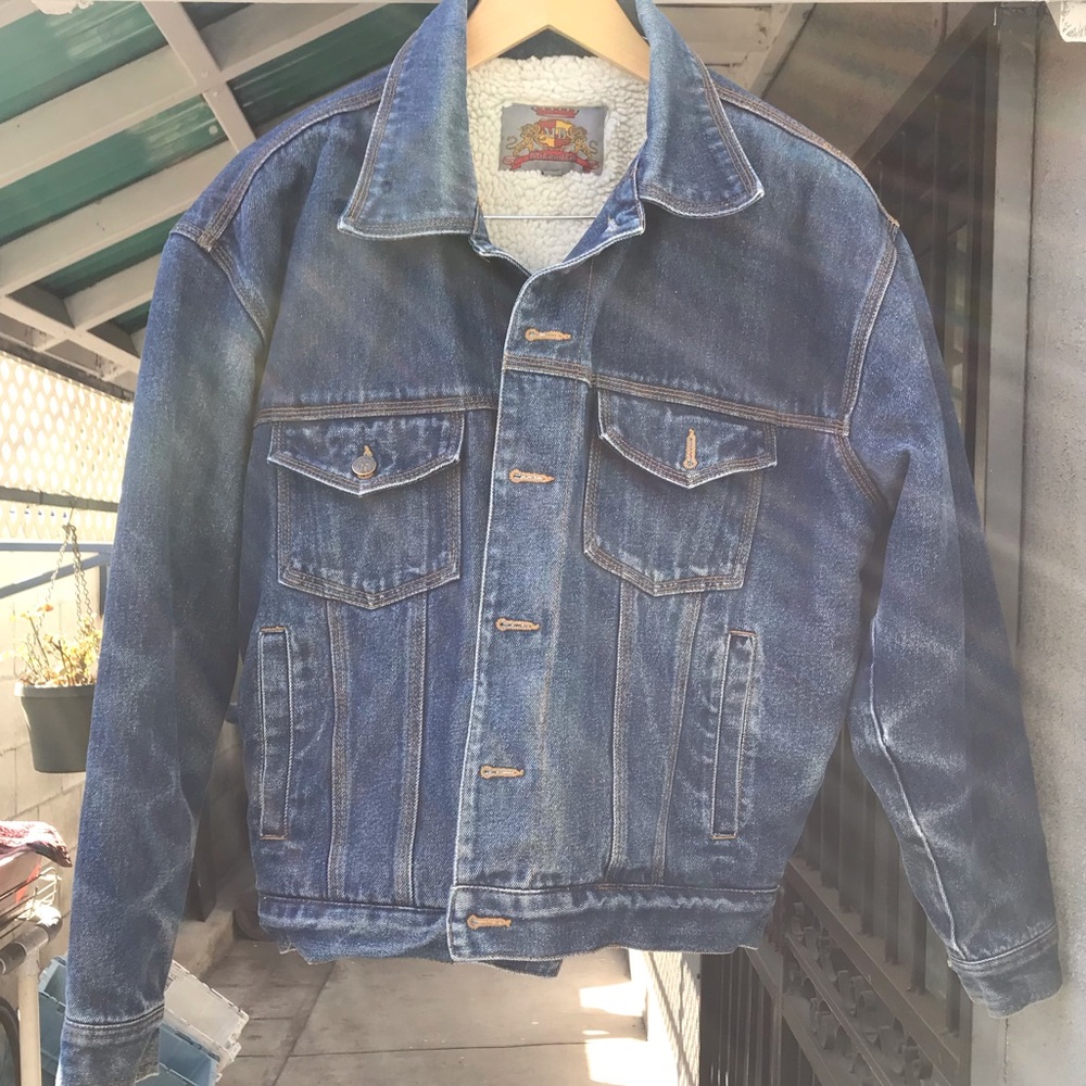 Vintage MILANO BAY jeans jacket Sherpa